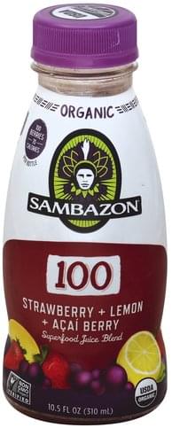 Sambazon, Superfood Juice Blend, Strawberry + Lemon + Acai Berry, Strawberry + Lemon + Acai Berry