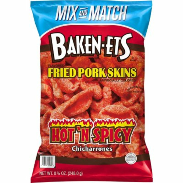Hot'N Spicy Chicharrones Fried Pork Skins, Hot'N Spicy