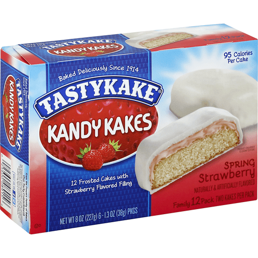 12 Frosted Cakes with Spring Strawberry Flavored Filling, Spring Strawberry