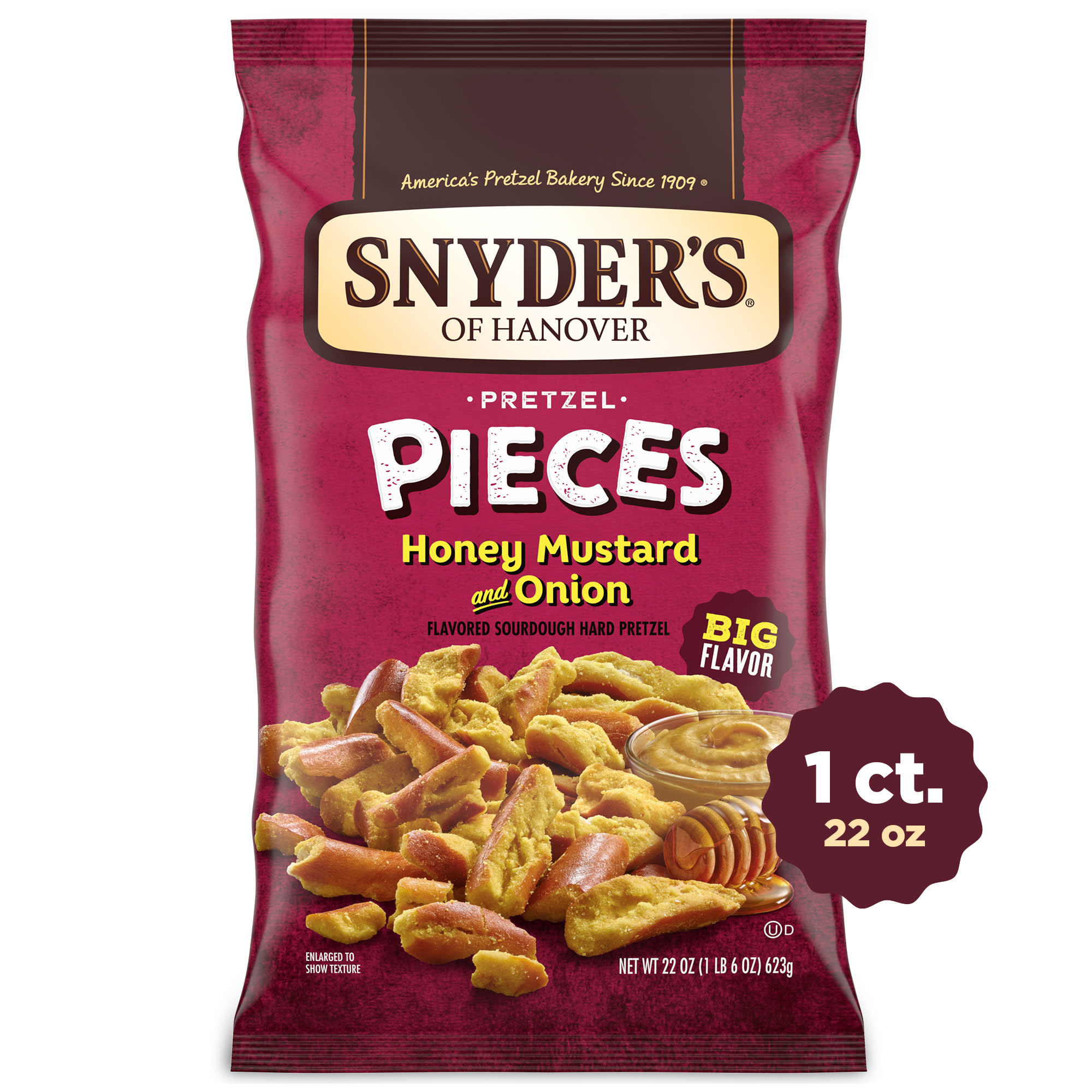 Snyder's of Hanover Honey Mustard & Onion Pretzel Pieces, 22 Oz