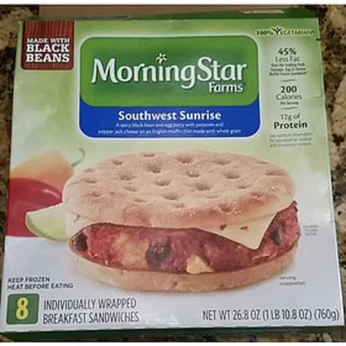 Southwest Sunrise a Spicy Black Bean and Egg Patty with Potatoes and Pepper Jack Cheese on an