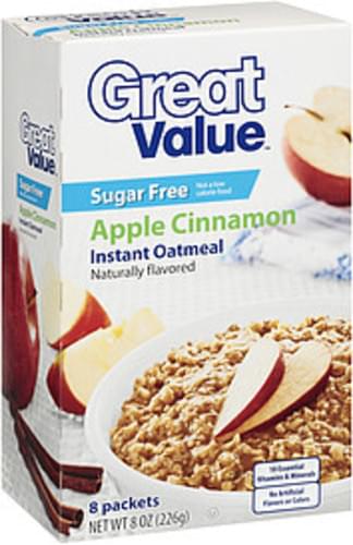 Apple Cinnamon Flavored Sugar Free Instant Oatmeal, Apple Cinnamon