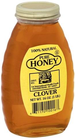 Photo of First International Health Foods Honey, Pure, Clover 16 Oz