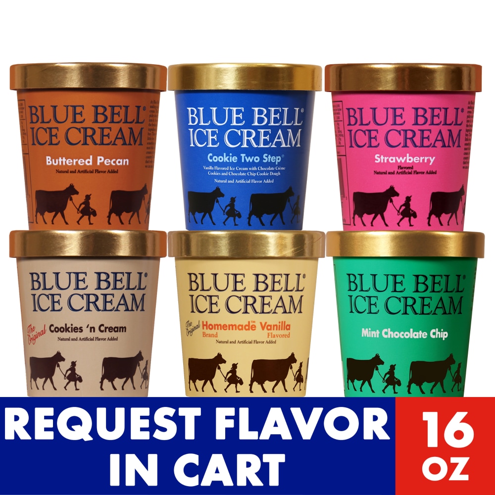 Photo of Blue Bell Gold Rim Ice Cream 16 Oz