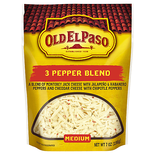 Medium 3 Pepper Blend a Blend of Monterey Jack Cheese with Jalapeno & Habanero Peppers and Cheddar