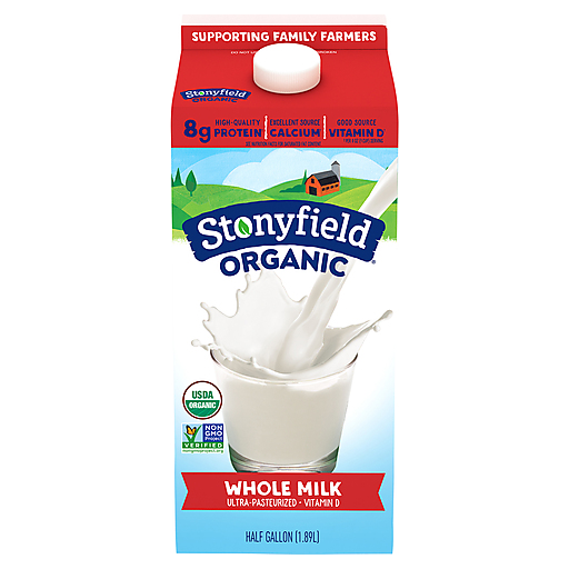 Stonyfield Organic Whole Milk - 0.5gal