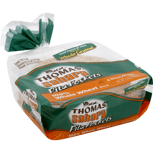 Photo of Thomas' Sahara Pita Pockets, 100% Whole Wheat, Regular Size
