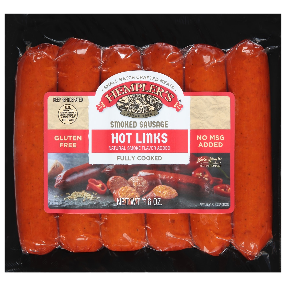 Photo of Hempler's Sausage, Hot Links 16 Oz