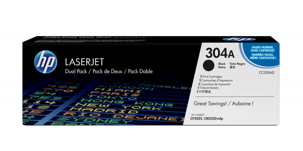 Photo of HP 304A 2-pack Black Original LaserJet Toner Cartridges