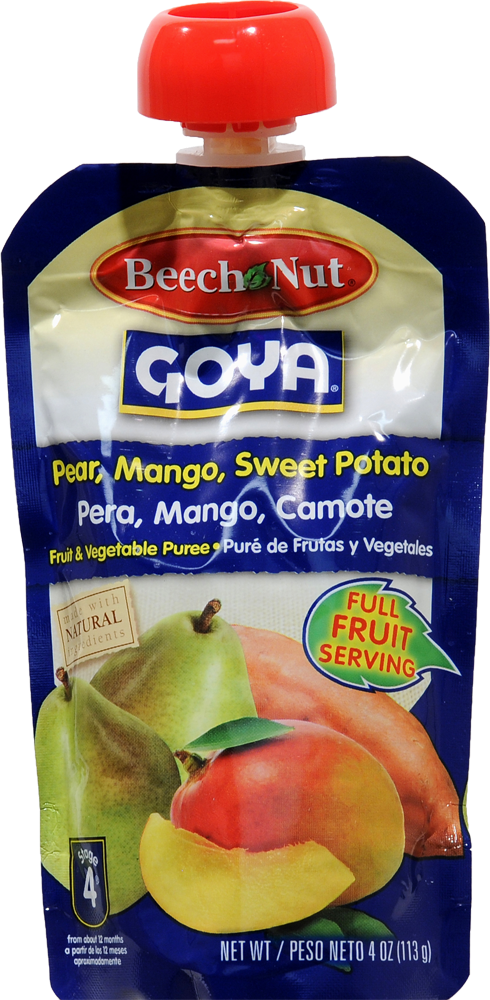 Fruit & Vegetable Puree, Pear, Mango, Sweet Potato