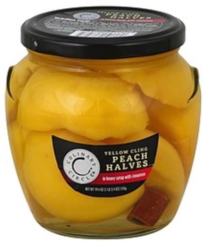 Yellow Cling Peach Halves in Heavy Syrup with Cinnamon, Cinnamon