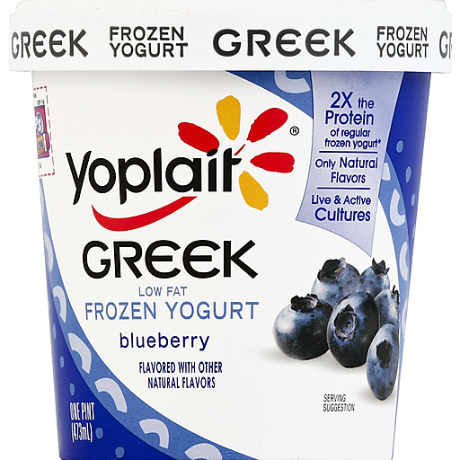 Photo of Yoplait Frozen Yogurt, Low Fat, Greek, Blueberry 1 Pt