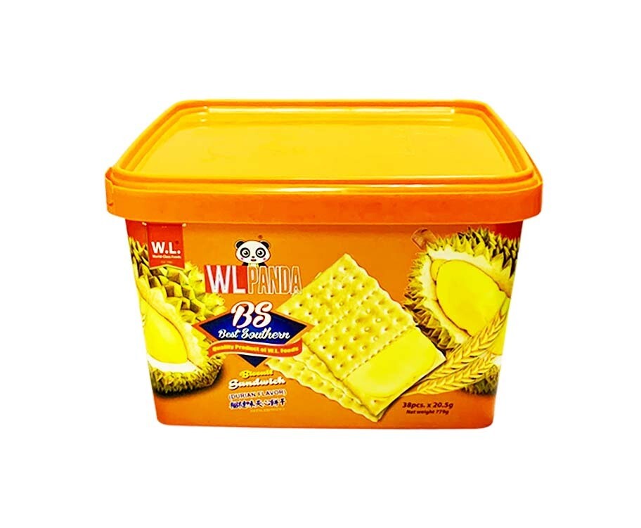 WL Panda Best Southern Biscuit Sandwich (Durian Flavor) (38 Pieces X 20.5g) 779g