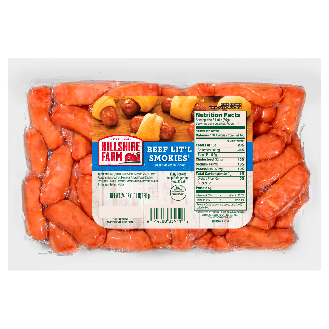 Photo of Hillshire Farm Beef Lit’l Smokies Smoked Sausage, 24 Oz