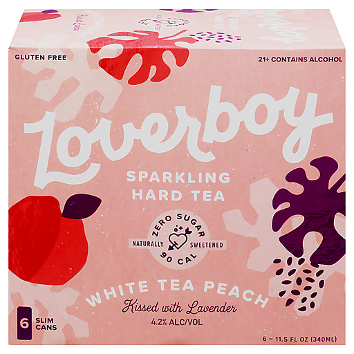 Loverboy White Peach Sparkling Hard Tea 6pk 11.5oz Cans — UPC