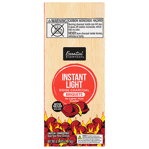 Essential Everyday Ridge Briquets Instant Light Charcoal 6.2 Lb