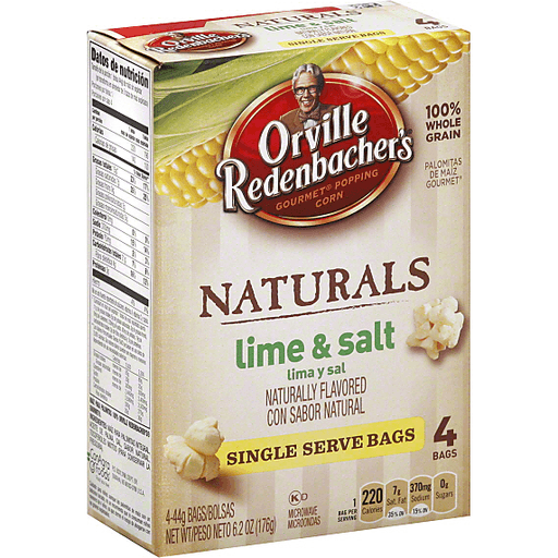Orville Redenbachers Natural Salt and Lime Popcorn, 6.4 Oz