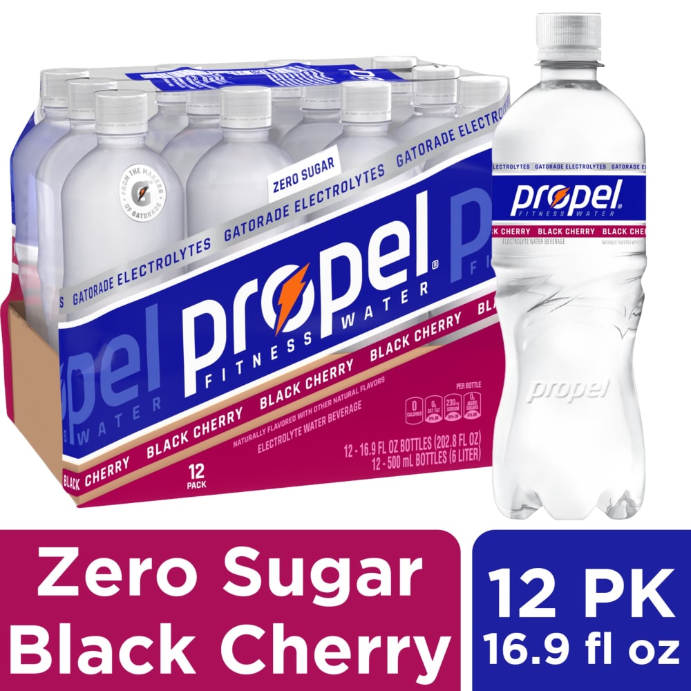 Photo of Propel Electrolyte Water Beverage Black Cherry 16.9 Fl Oz 12 Count Bottle