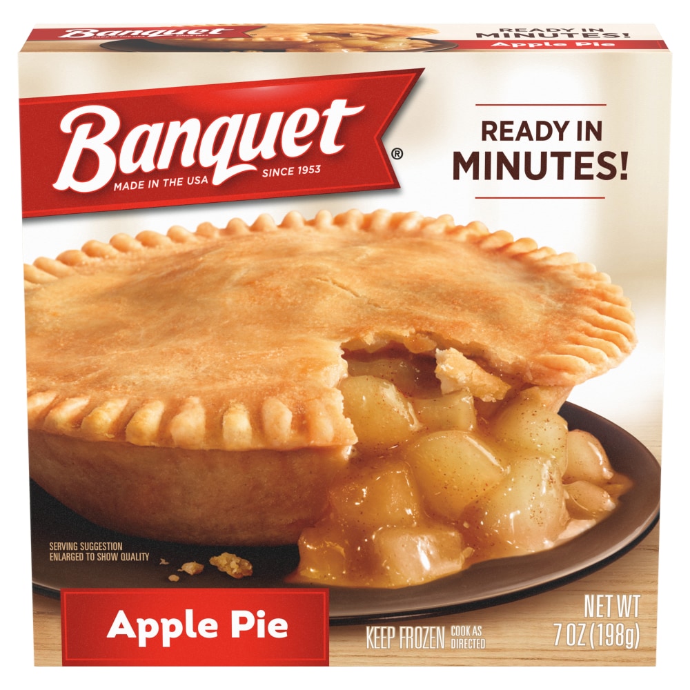 Banquet Apple Pie, Frozen Dessert, 7 Oz.