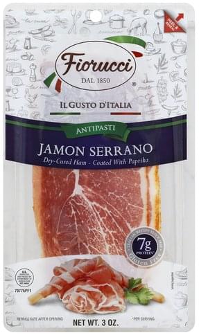 Jamon Serrano Dry Cured Ham Coated with Paprika Slices Separated by Paper
