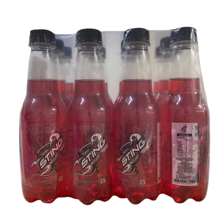 Primo Mart 12) Sting Energy Drink Strawberry Flavor 12x300ml