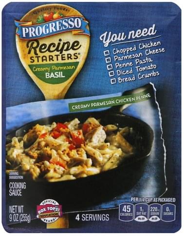 Progresso, Recipe Starters, Creamy Parmesan Basil Sauce