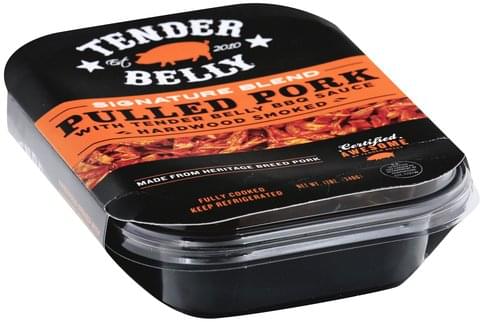 Hardwood Smoked Signature Blend Pulled Pork with Tender Belly Bbq Sauce, Hardwood Smoked