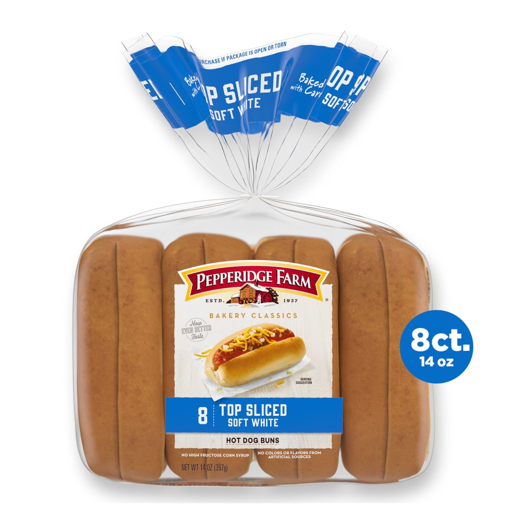 Photo of Pepperidge Farm Bakery Classics Top Sliced Soft White Hot Dog Buns