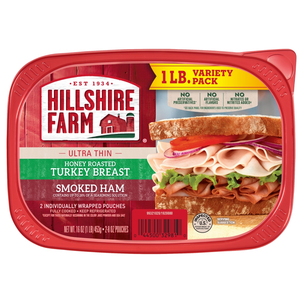 Photo of Hillshire Farm Ultra Thin Sliced Deli Lunch Meat, Honey Roasted Turkey Breast And Smoked Ham