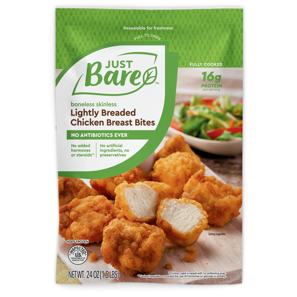 Photo of Just Bare Breast Bites, Chicken, Lightly Breaded