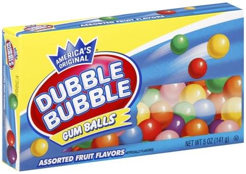Dubble Bubble, Gum Balls, Assorted Fruit