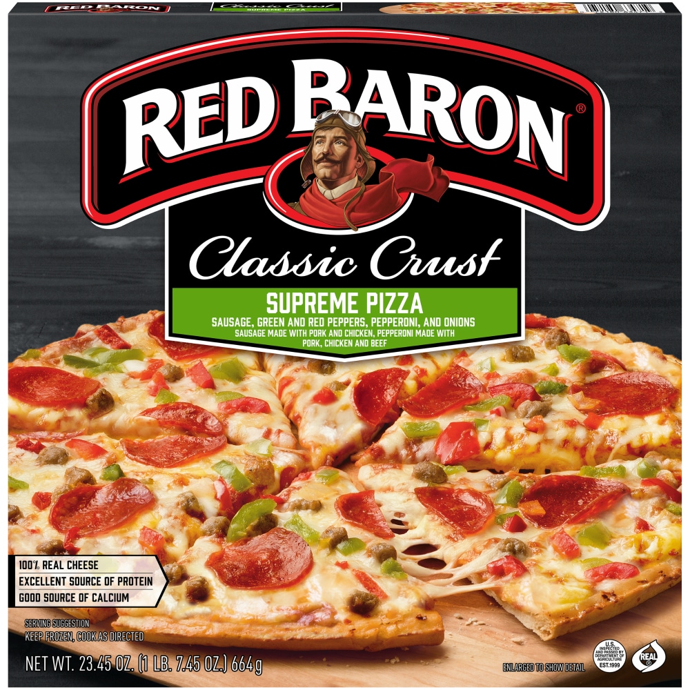 Photo of Red Baron Supreme Classic Crust Frozen Pizza - 23.45oz