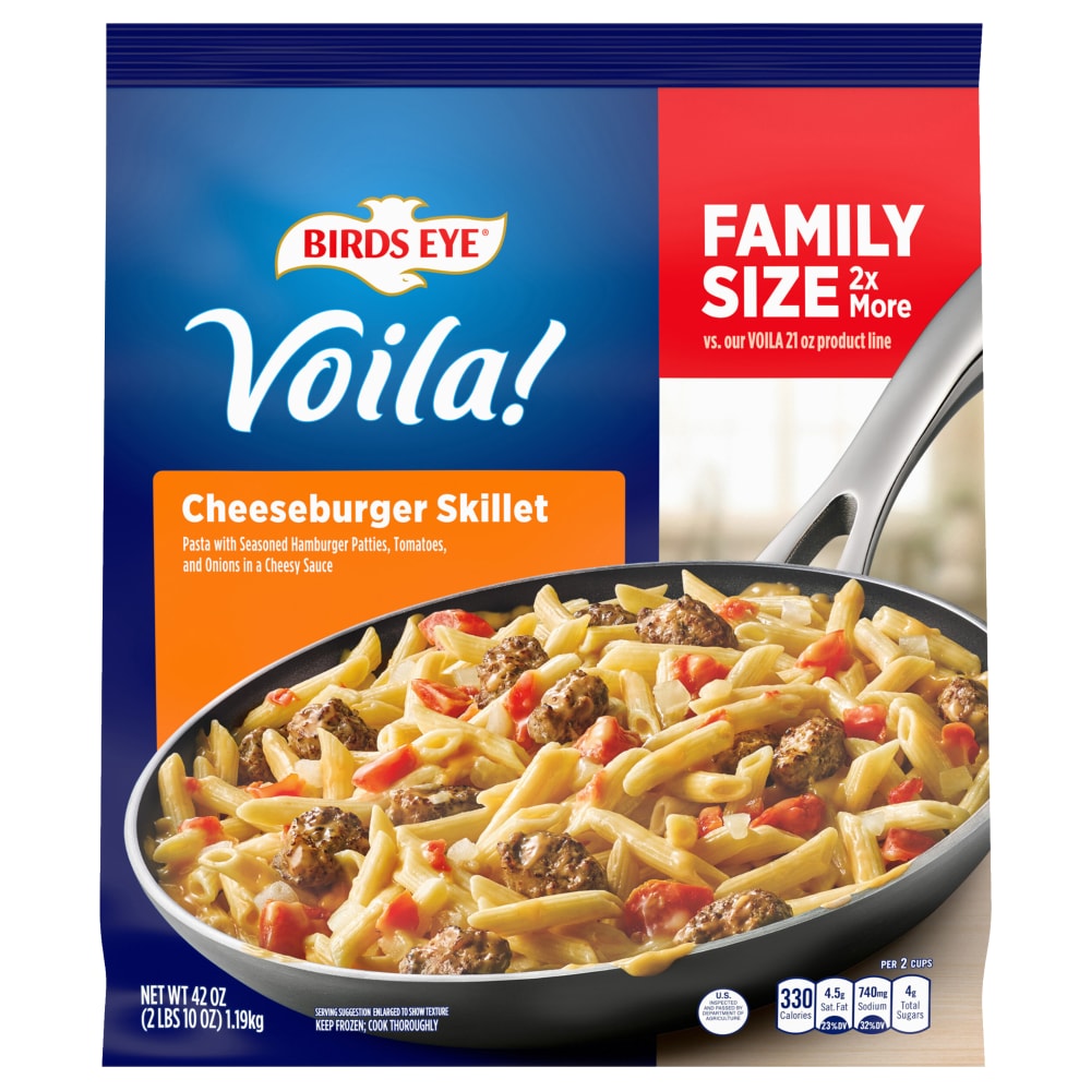 Photo of Birds Eye Voila! Cheeseburger Skillet Meals, Frozen Meal, 42 Oz. Family Size Bag