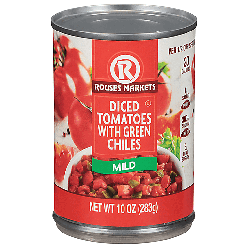 Mild Diced Tomatoes with Green Chiles, Mild with Green Chiles