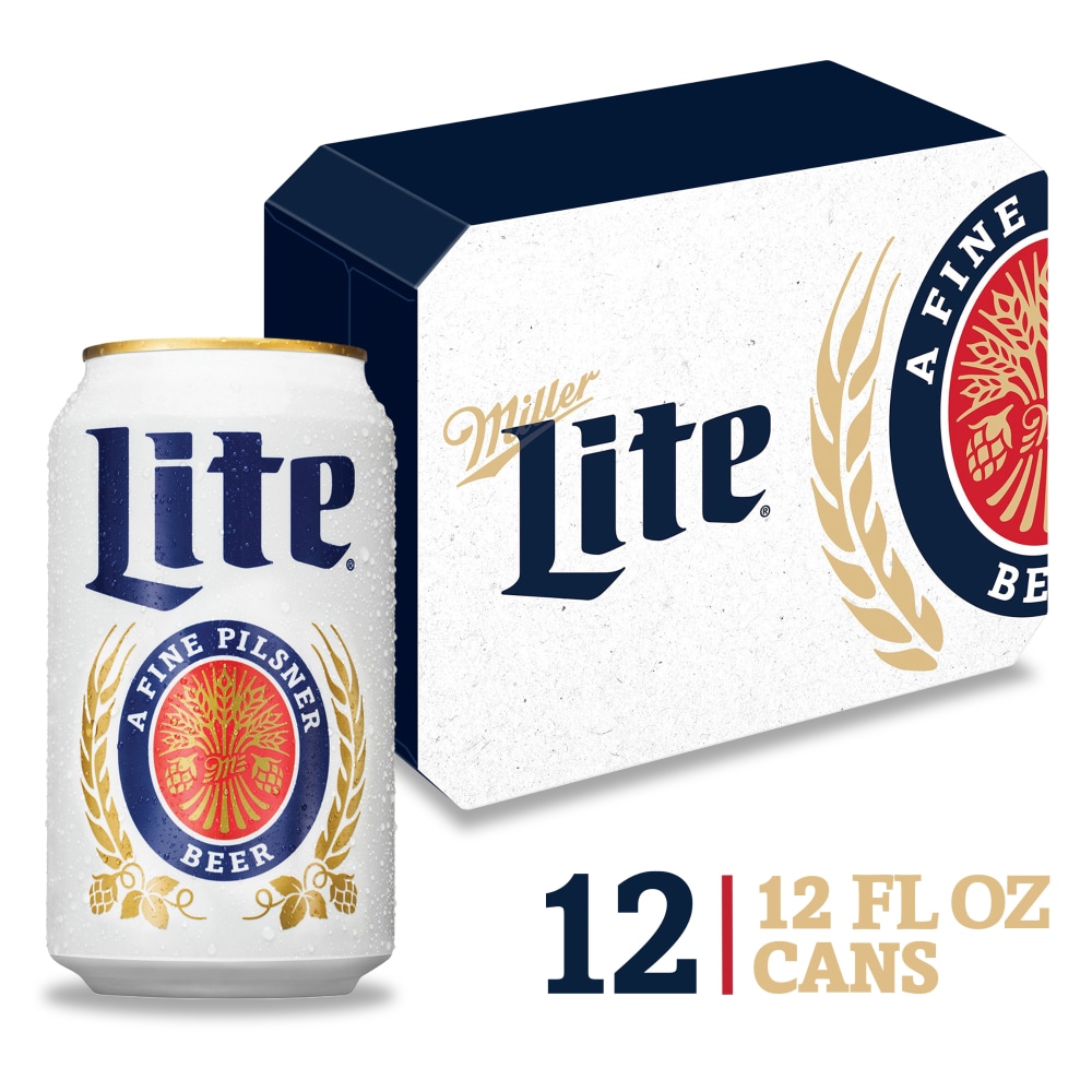 Photo of Miller Lite American Pilsner Light Lager Beer, 4.2% ABV, 12-pack, 12-oz. Beer Cans