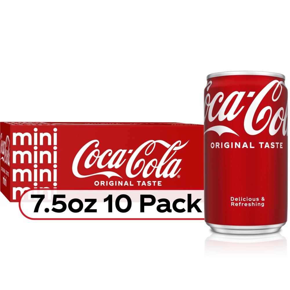 Photo of Coca-Cola Mini Soda Pop Soft Drink 7.5 Fl Oz 10 Pack Cans