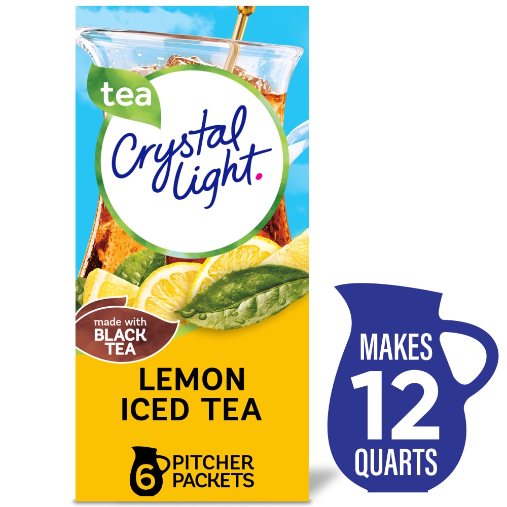 Photo of Crystal Light Lemon Iced Tea Naturally Flavored Powdered Drink Mix, 6 Ct Pitcher Packets