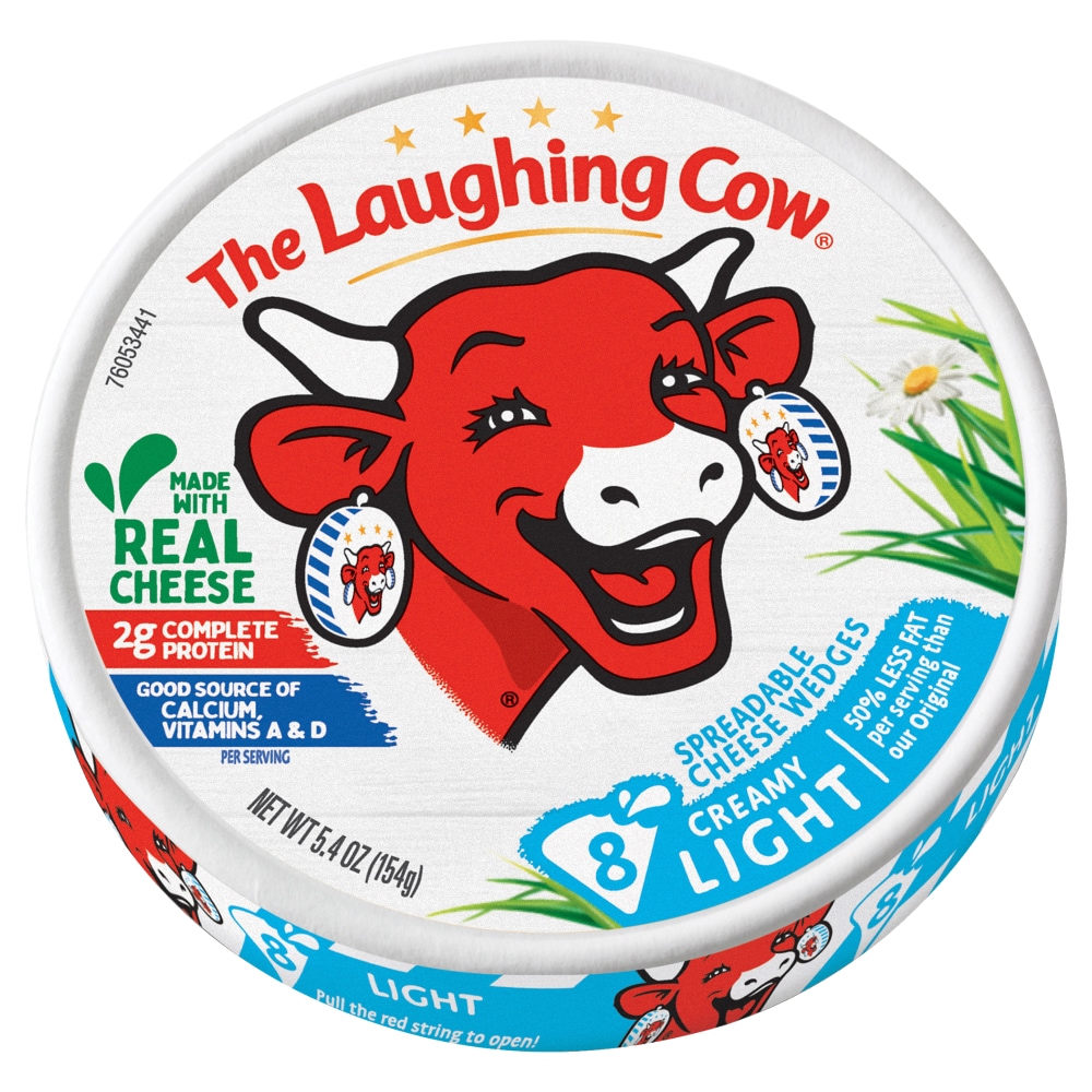 The Laughing Cow Creamy Light Spreadable Cheese Wedges, 8 Pack (5.4 Oz)