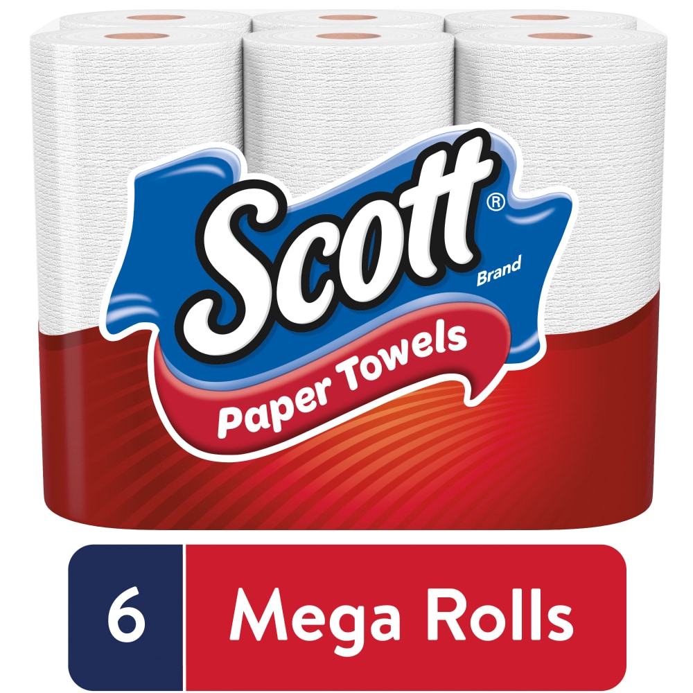 Scott - Paper Towels - Mega Roll Choose A Size White 6 Ct