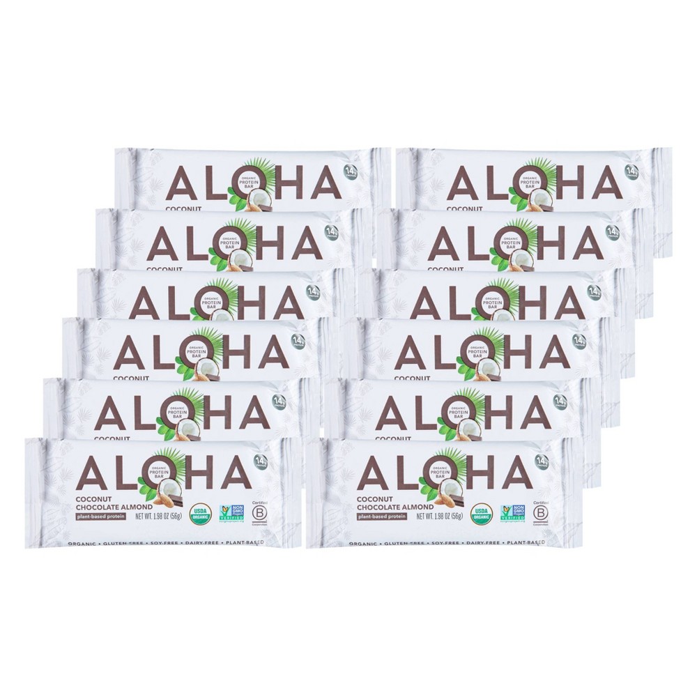 Aloha Organic Coconut Chocolate Almond Plant-Based Protein Bar - Case Of 12/1.98 Oz