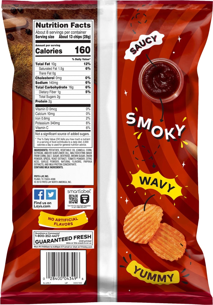 Photo of Lay's Wavy Hickory Barbecue Flavored Potato Chips - 7.75oz