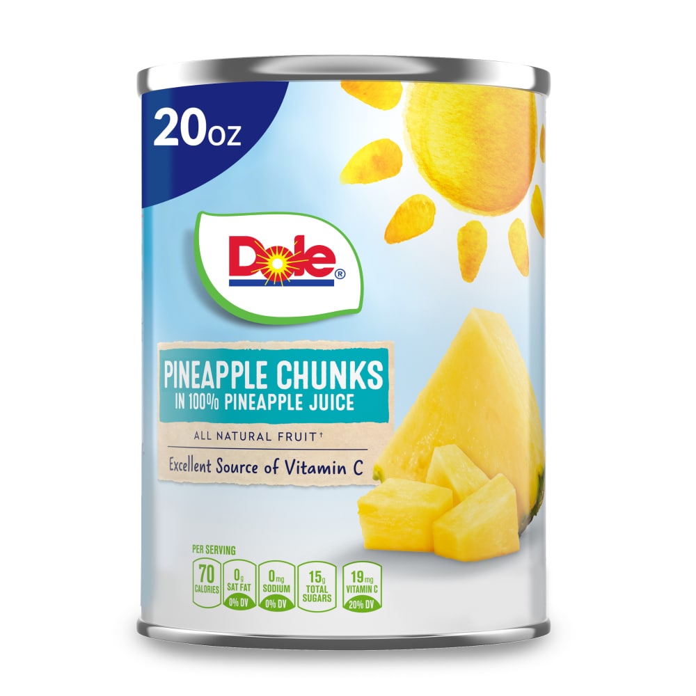 Dole Pineapple, Chunks, In 100% Pineapple Juice