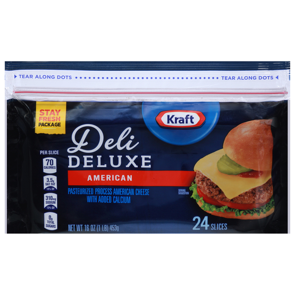 Photo of Kraft Deli Deluxe American Cheese Slices, 16 Ounce