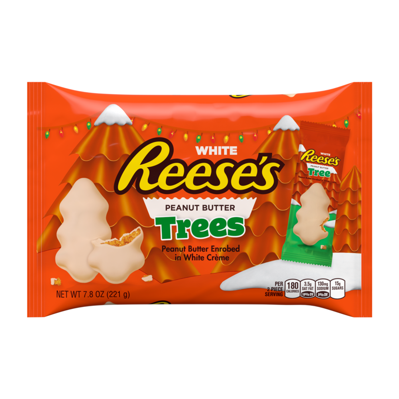 White Trees Peanut Butter Enrobed in White Creme