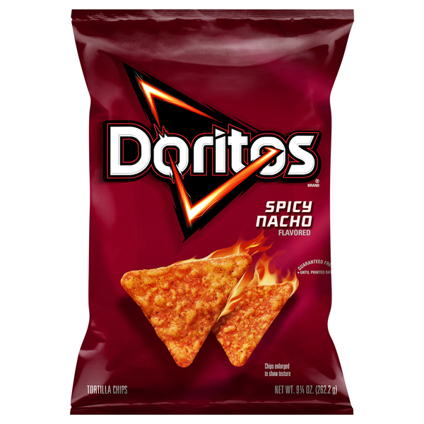 Photo of Doritos Tortilla Chips Spicy Nacho Bag, 9.25 Ounce