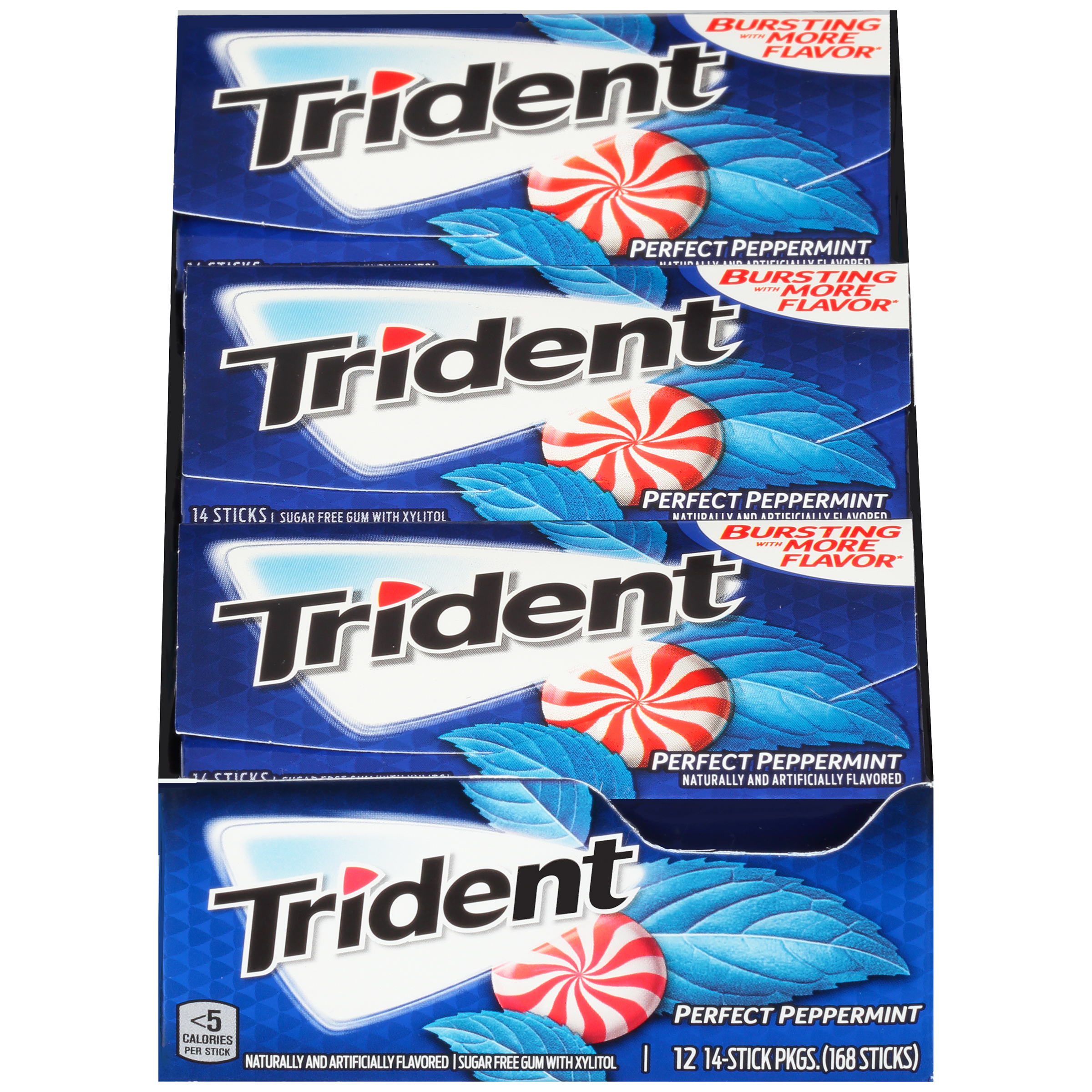 Trident Sugar Free Gum Perfect Peppermint 12ct Box