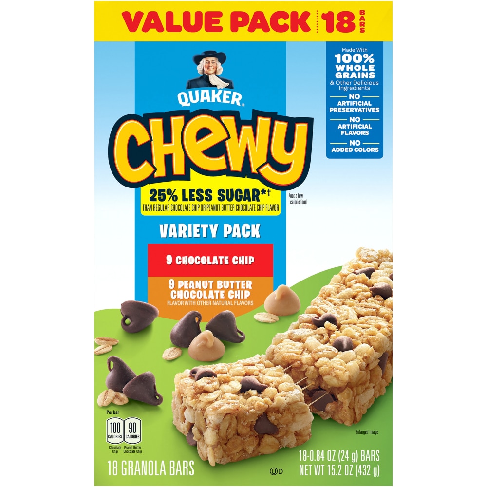 Quaker Chewy 25% Less Sugar Variety Pack Granola Bars