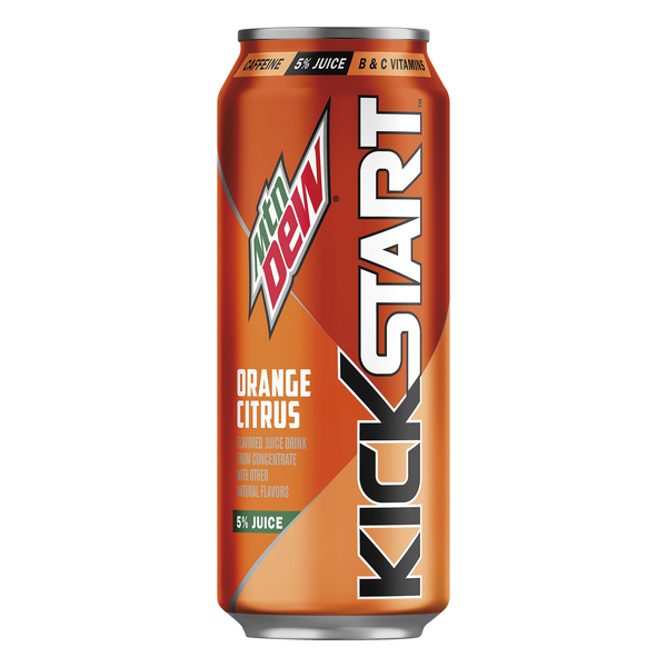 Photo of Mtn Dew Mountain Kickstart Flavored Juice Drink Energizing Orange Citrus 16 Fl Oz Can