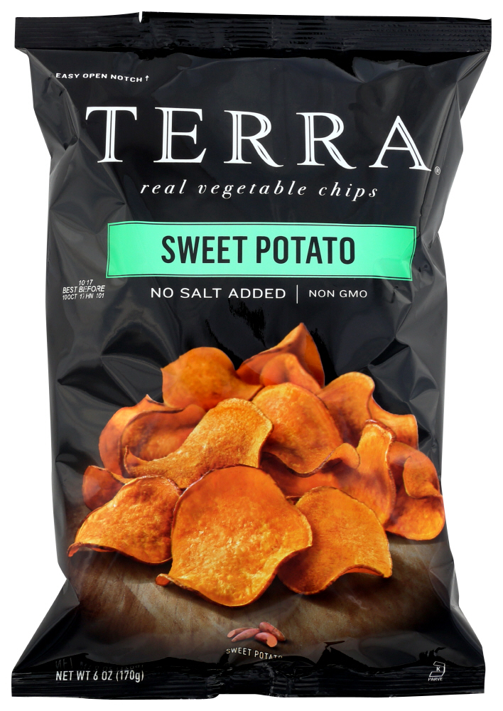 Photo of Terra Vegetable Chips, Real, Sweet Potato, No Salt Added 5 Oz