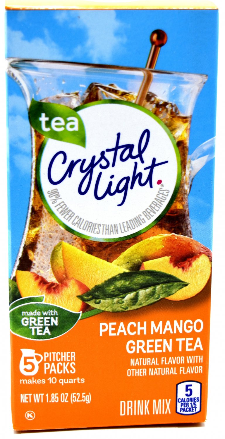 Photo of Crystal Light Peach Mango Green Tea Drink Mix, 5 Ct Pitcher Packets